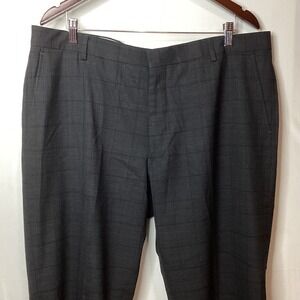 1905 Charcoal Gray‎ Plaid Wool Blend Dress Pants Men's 40 Waist 46 Regular